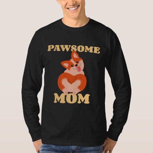 T-shirt Funny Corgi Pawsome Mom Mother X S Day Collection (Devant)