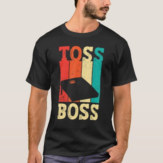 T-shirt Funny Cornhole Corn Hole Retro Toss Boss (Devant)