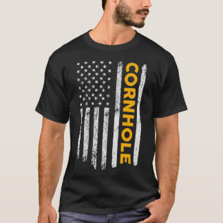 T-shirt Funny Cornhole US Flag Men women Cornhole humor 