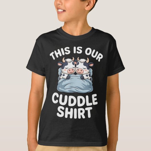 T-shirt Funny Cow Couple Idea This Is Our Cuddle  (Devant)