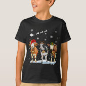 T-shirt Funny Cow Santa Merry Christmas Xmas Lights Pajama (Devant)