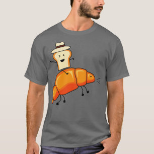 T-shirt Funny Cowboy Bread Toast Riding Croissant Horse 