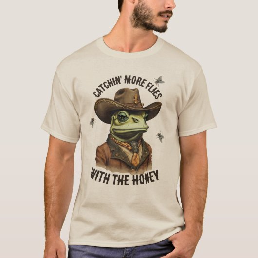 T-shirt Funny cowboy grenouille mouche occidentale personn (Devant)