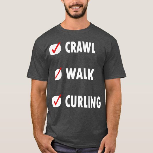 T-shirt Funny Crawl curling (Devant)