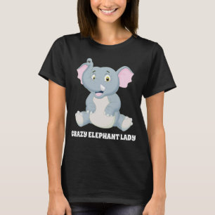 T-shirt Funny Crazy éléphante lady ajouter un texte