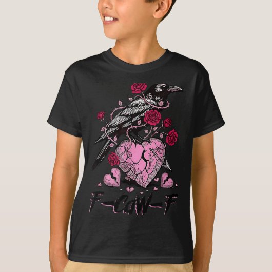T-shirt Funny Crow F-caw-f Valentines Day Black Bird Fcawf (Devant)