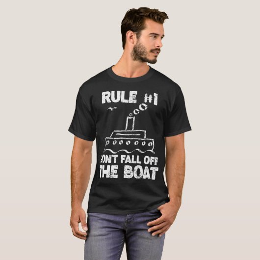 T-shirt Funny Cruise Design Rule No. 1 Don'T Fall Off The (Devant entier)