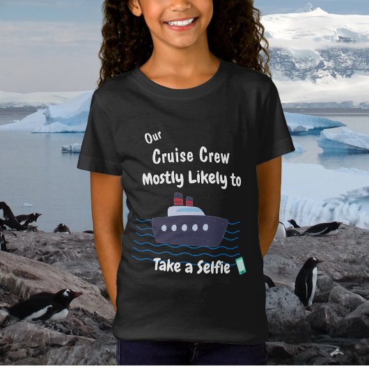 T-Shirt  Funny Cruise Kids Take Selfie Personalize 