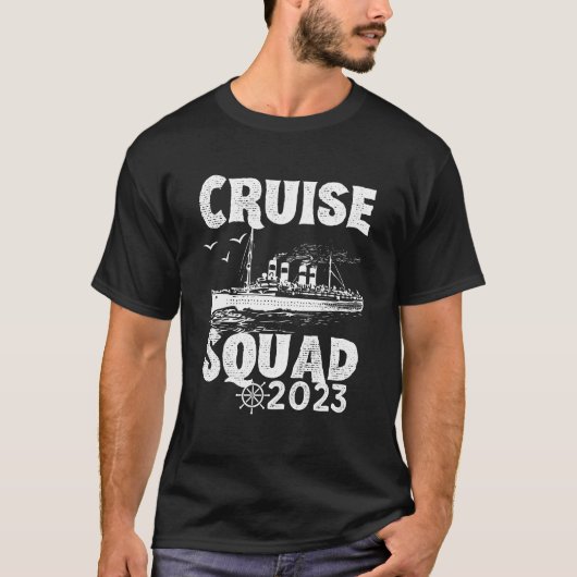 T-shirt Funny Cruise Squad 2023 - Vacances Vintage (Devant)