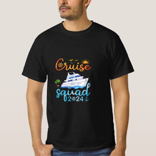 T-shirt Funny Cruise Squad 2024- Vacances Vintage (Devant)