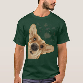 T-shirt Funny Curieux Chien Gallois Corgi 