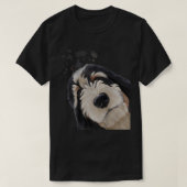 T-shirt Funny Curious chien Bernedoodle (Design devant)