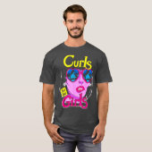 T-shirt Funny Curls For Girls Gym Weightlifting Bodybuildi (Devant entier)