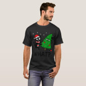 T-shirt Funny Cute Black Cat What Jamas Christmas Tree Cos (Devant entier)