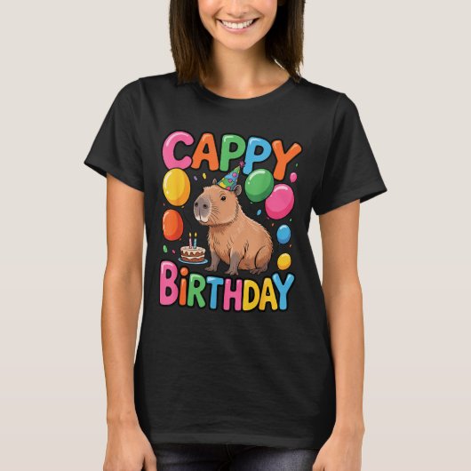 T-shirt Funny Cute Capy Capybara Animal Birthday Party Sup (Devant)
