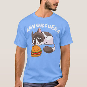 T-shirt Funny Cute Cat Anvorguesa, burguer hamburger kitty