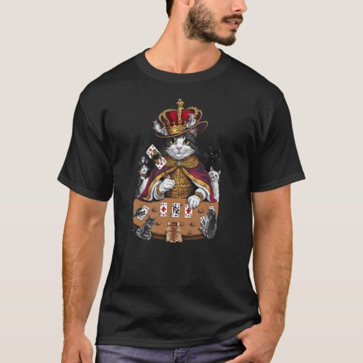 T-shirt Funny Cute Cat playing card (Devant)