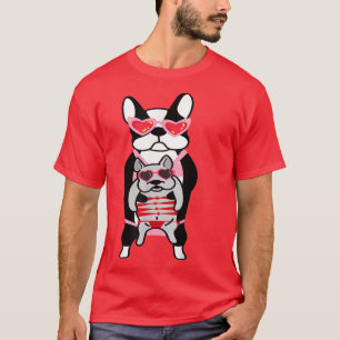 T-shirt Funny Cute French Bull Dog Valentines Day with Mom
