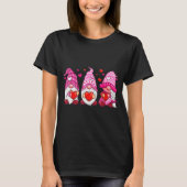 T-shirt Funny Cute Three Gnomies Nk Hearts Matching Vale  (Devant)