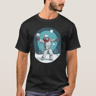 T-shirt Funny Cyborg aime les combats de snowball pour IA
