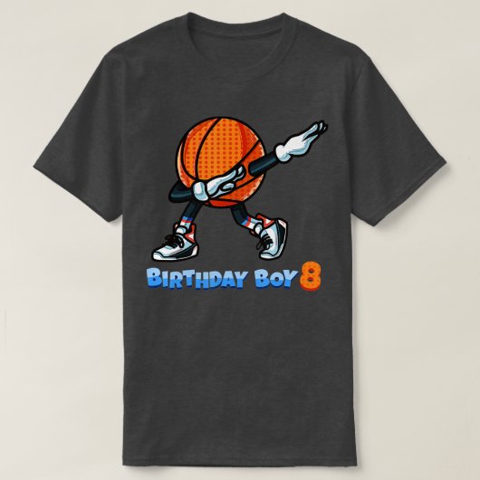 T-shirt Funny Dabbing Basketball Ball 8e anniversaire garç (Design devant)