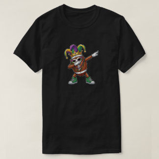 T-shirt Funny Dabbing football Ball Mardi Gras Jester Hat 