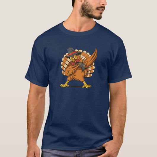 T-shirt Funny Dabbing Turkey Holding A Joystick Thanksgivi (Devant)