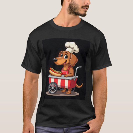 T-shirt Funny Dachshund Chien Hotdog Sandwich Weenie Sauci (Devant)
