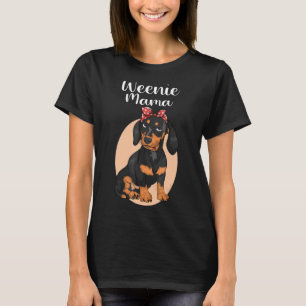 T-shirt Funny Dachshund Mama Weenie Maman Pour Amoureux de