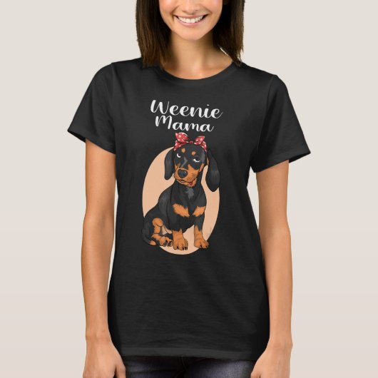 T-shirt Funny Dachshund Mama Weenie Maman Pour Amoureux de (Devant)