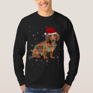 T-shirt Funny Dachshund Noël Lumière cadeaux Noël Noël