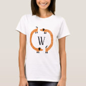 T-shirt Funny Dachshund Saucisse Chien Monogramme (Devant)