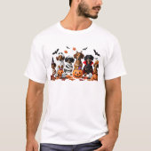 T-shirt Funny Dachshunds Amoureux des chiens d'Halloween (Devant)