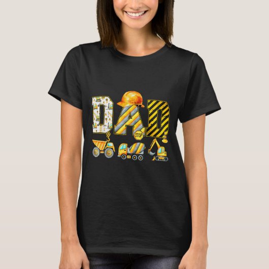 T-shirt Funny Dad Construction Excavator Kids Matching Fam (Devant)