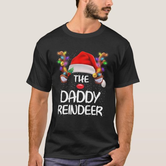 T-shirt Funny Daddy Reindeer Xmas Famille Correspondante N (Devant)