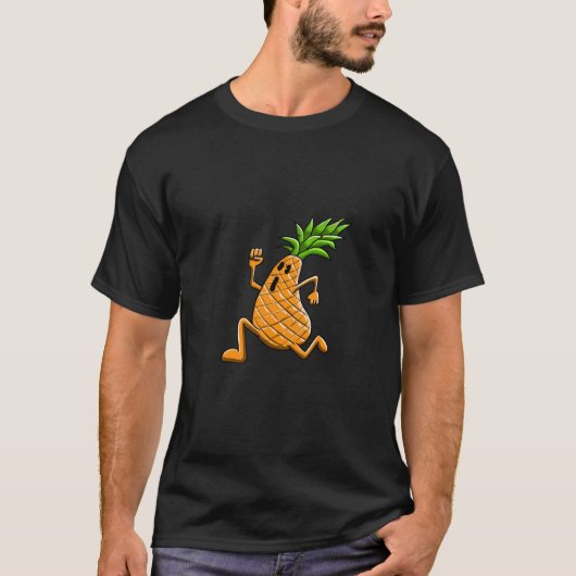 T-shirt Funny Dancing Pineapple Cartoon Character (Devant)