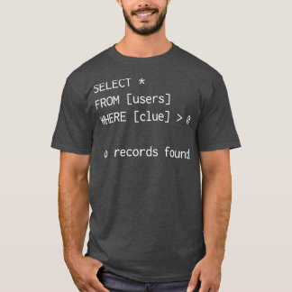 T-shirt Funny Database Adminstrateur SQL Coder Cadeau