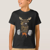 T-shirt Funny Deadlift Moose Poids Gym Humour (Devant)