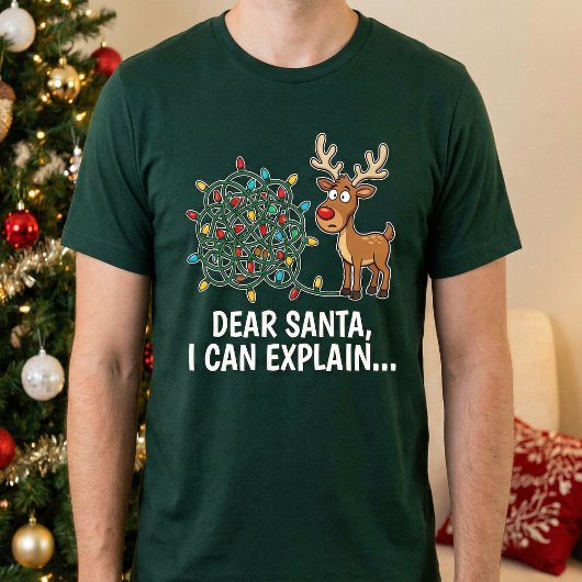 T-shirt Funny Dear Santa I Can Explain Reindeer Christmas