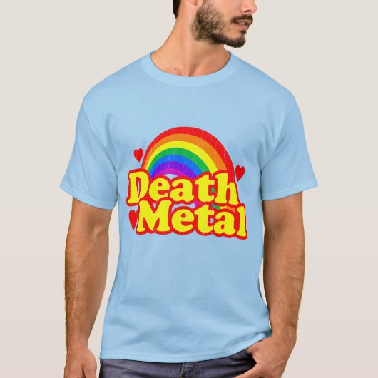 T-shirt Funny Death Metal Arc-en-ciel (regard en détresse) (Devant)
