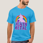 T-shirt Funny Death Metal Unicorn Arc en ciel (look vintag<br><div class="desc">Funny Death Metal Unicorn arc-en-ciel vintage look désespéré</div>