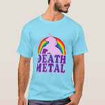 T-shirt Funny Death Metal Unicorn Arc en ciel (look vintag<br><div class="desc">Funny Death Metal Unicorn arc-en-ciel vintage look désespéré</div>
