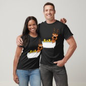T-shirt Funny deer dog print black labs (Unisexe)