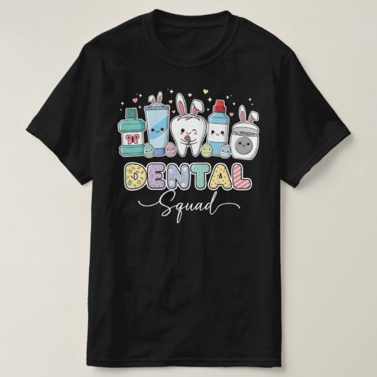 T-shirt Funny Dental Squad Happy Easter  | Cute Dentist (Design devant)