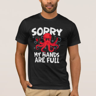 T-shirt Funny Design–Cool Octopus Holding Phones