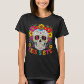 T-shirt Funny Dia De Los Muertos Sugar Skull Seis Siete 67 (Devant)