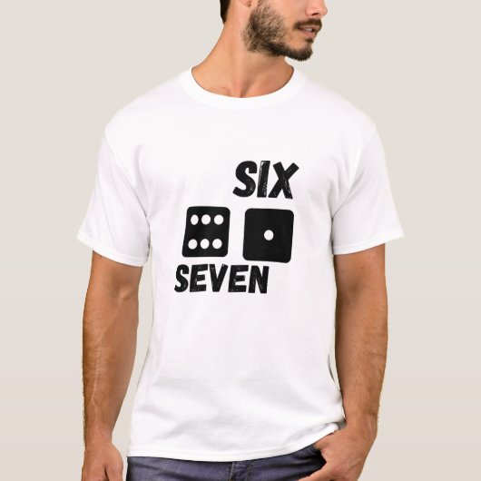T-shirt Funny Dice “Six Seven” Minimalist Graphic Design | (Devant)