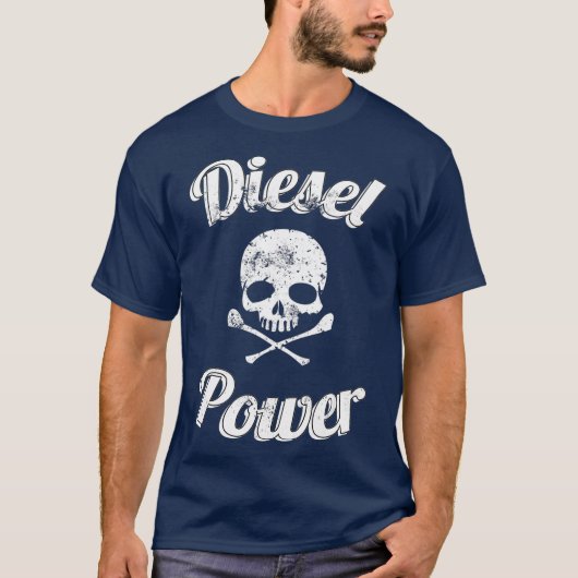 T-shirt Funny Diesel Power Skull Turbo Diesels Camions (Devant)