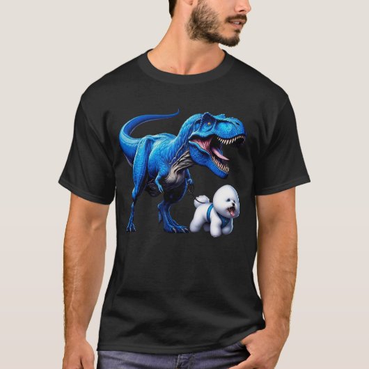 T-shirt Funny Dinosaur Bichon Frise Amoureux des chiens de (Devant)