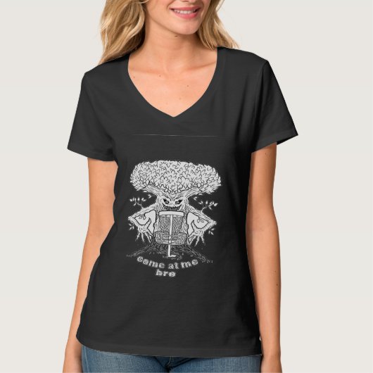 T-shirt Funny Disc Golf Stupid Tree Distressed Ultimate Fr (Devant)